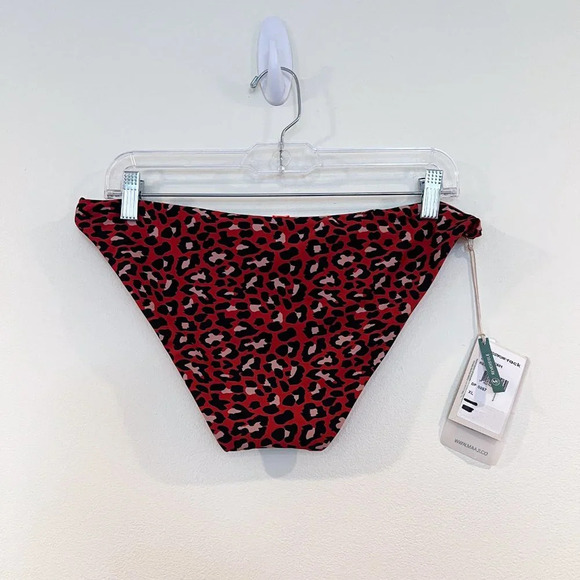 MAAJI Reversible Red Leopard Floral Cut Out Back Tropical Resortwear Bikini M/XL - Picture 11 of 12